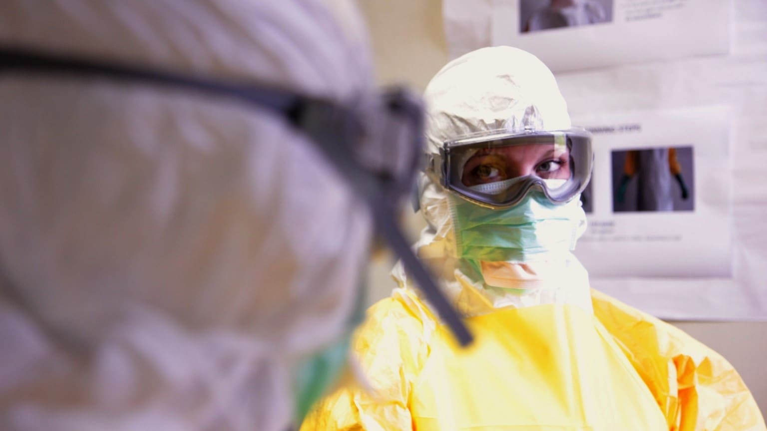 Healthcare worker in protective clothes