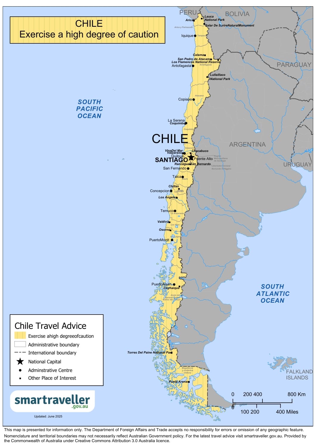 Australian Travel Advice for Chile