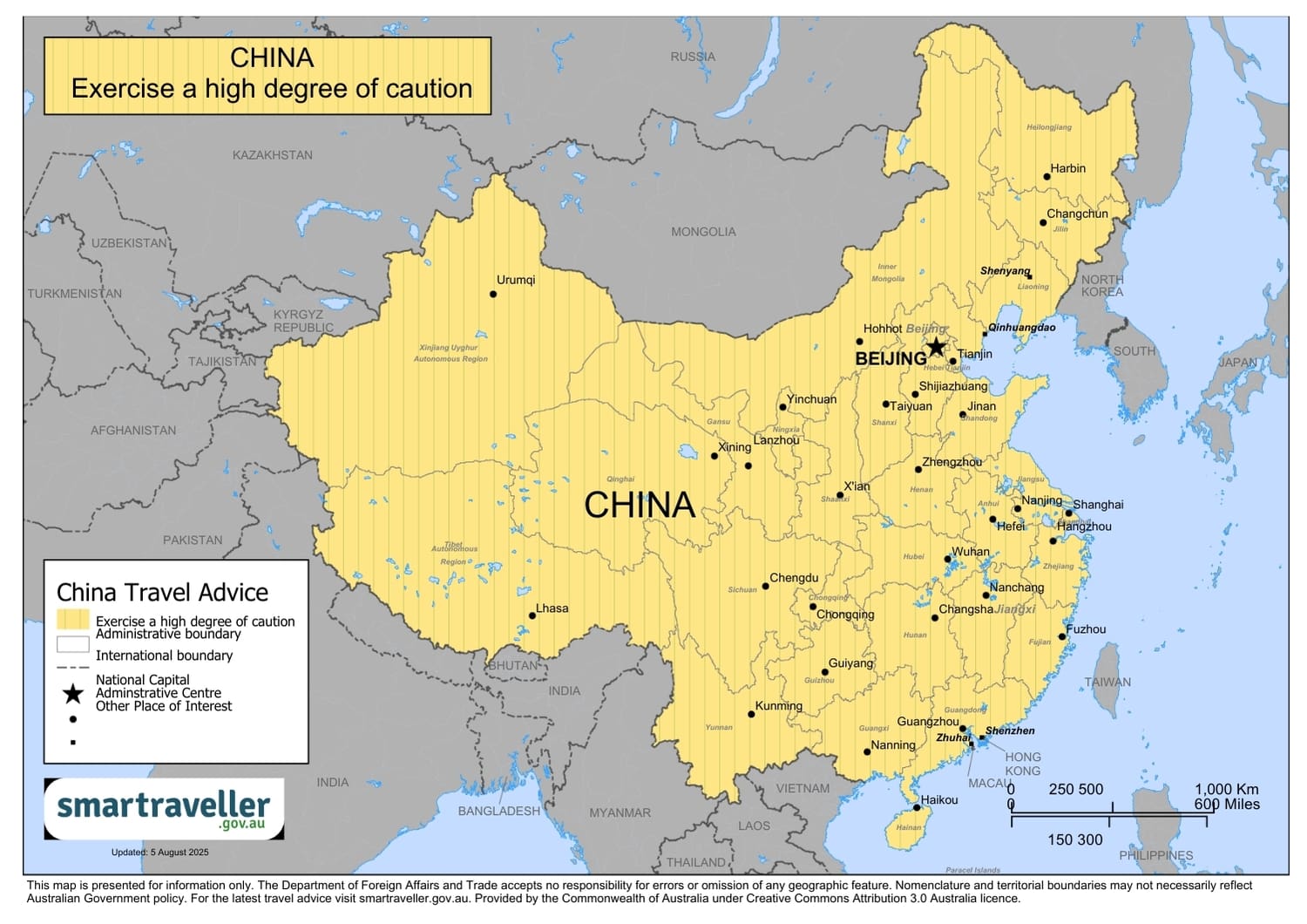 Australian Travel Advice for China