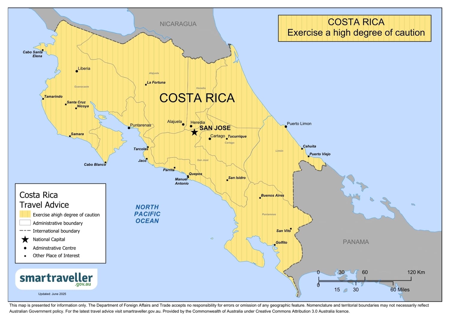 Australian Travel Advice for Costa Rica