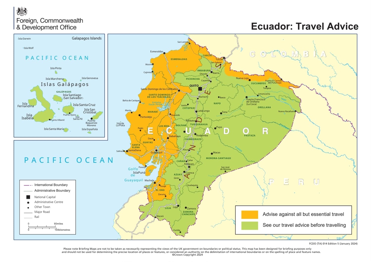 UK Travel Advice for Ecuador