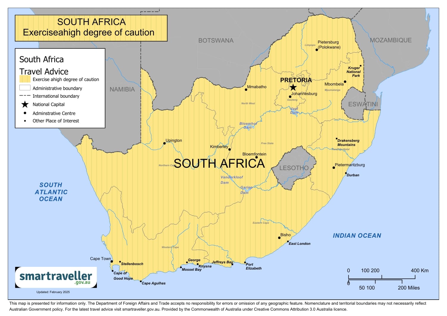 Australian Travel Advice for South Africa
