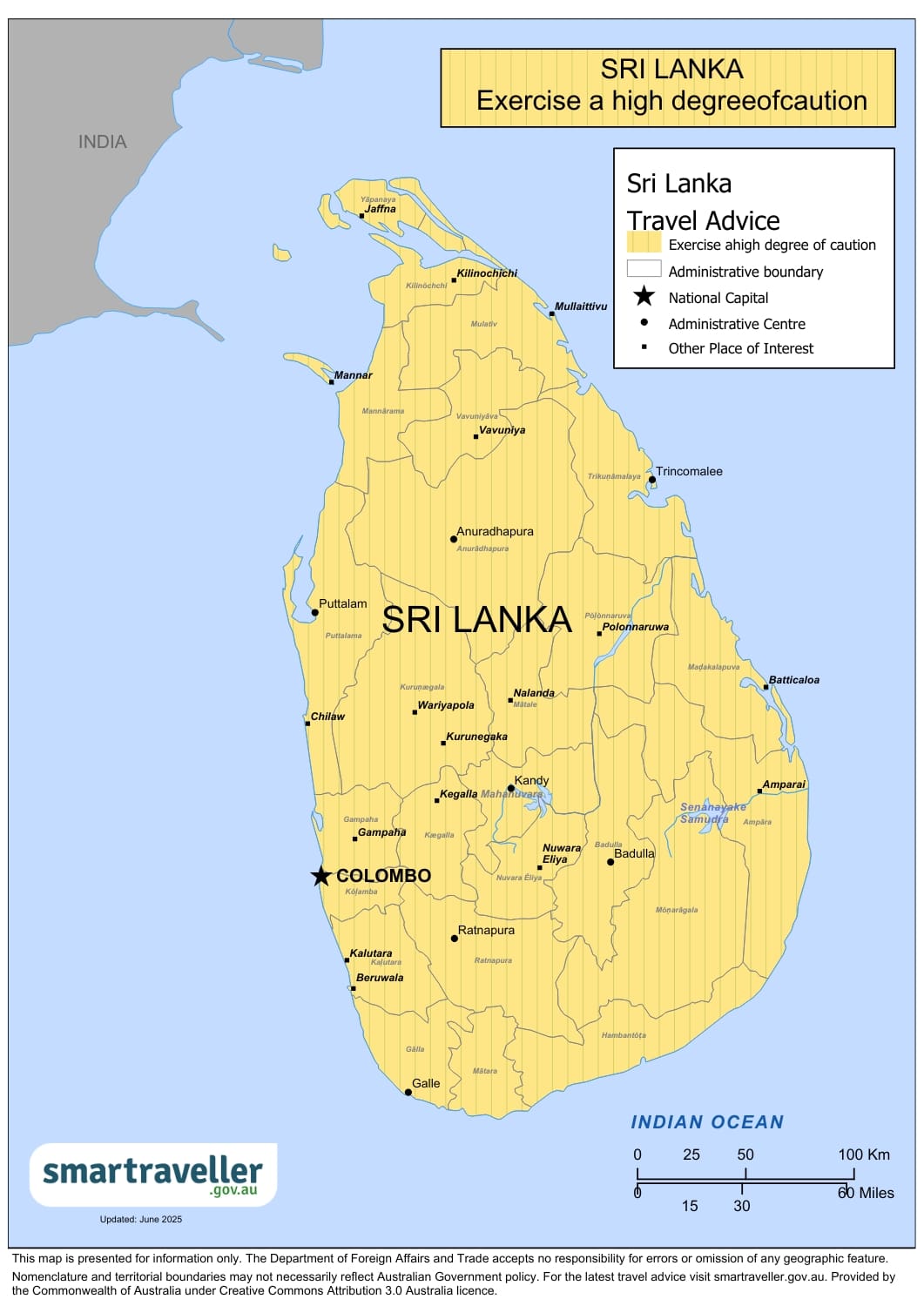 Australian Travel Advice for Sri Lanka