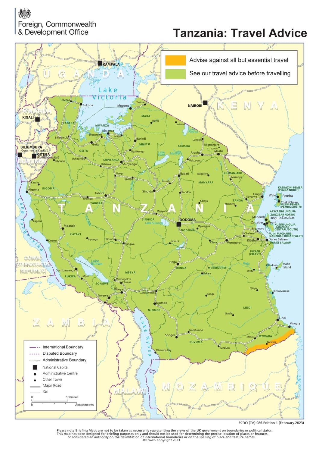 UK Travel Advice for Tanzania