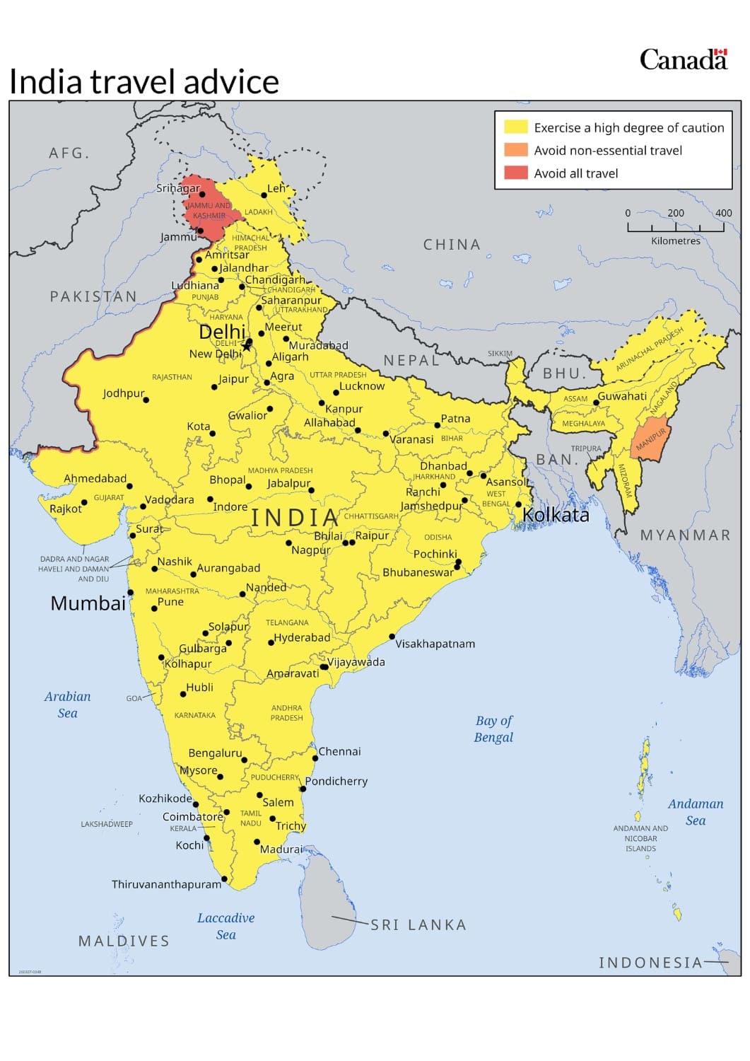Canadian Travel Advice for India