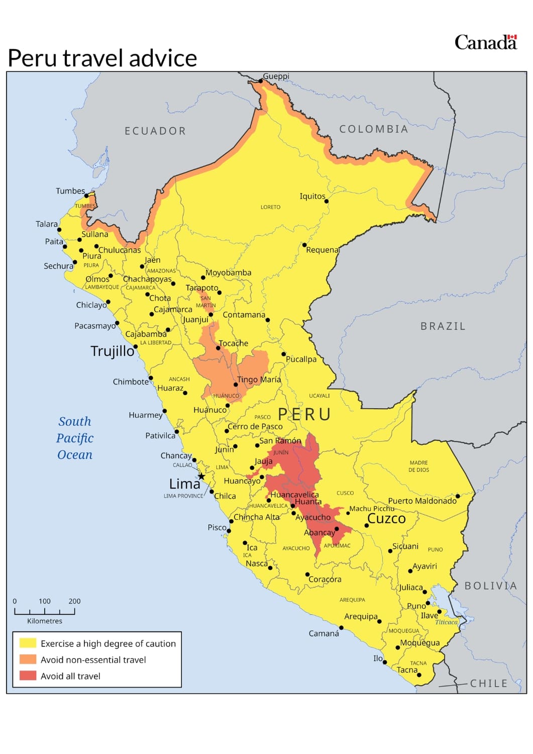 Canadian Travel Advice for Peru